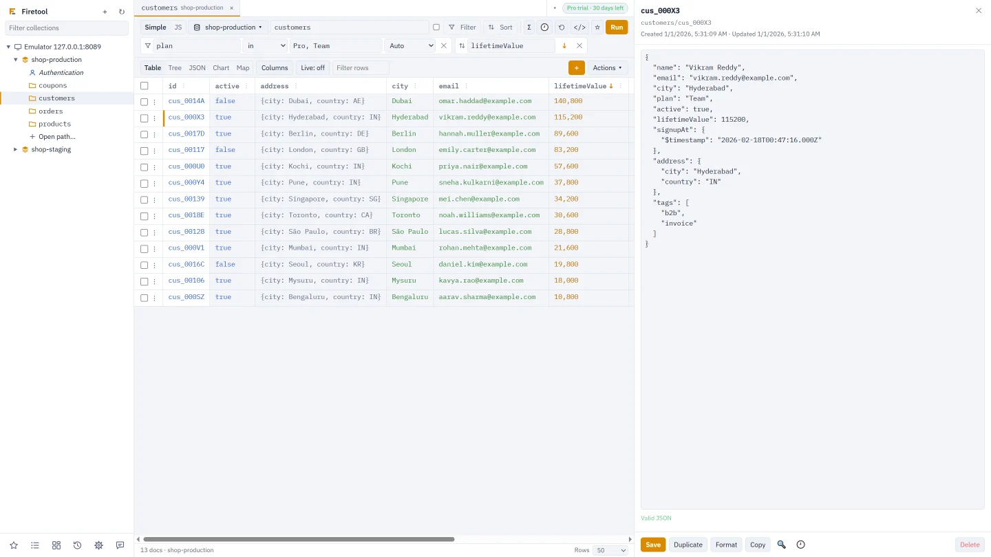 Linux Gui Window Firetool: Firestore GUI and desktop client for Firebase